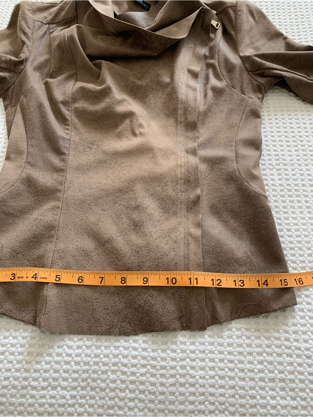 Zara Woman Moto Jacket Tan Suede Like Material Size Small - Picture 10 of 14
